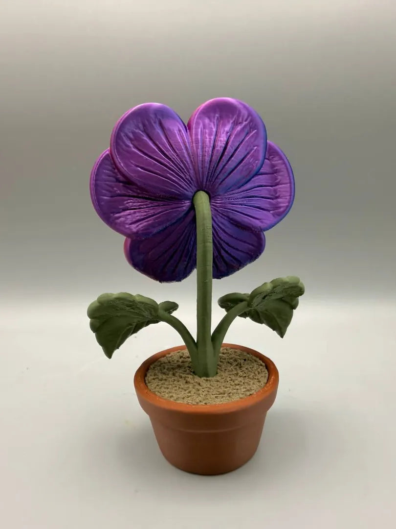 Grumpy Pansy sculpture, back view