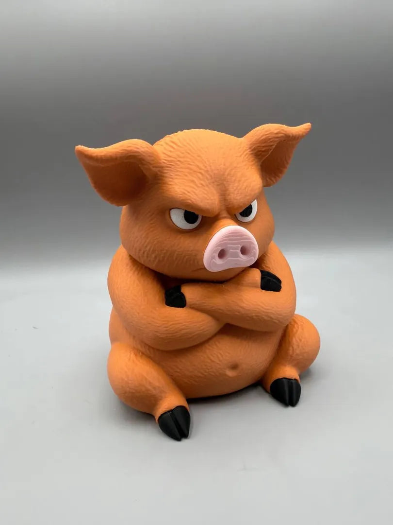 Grumpy Pig sculpture, front view