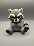 Grumpy Raccoon 3D printed sculpture, front view