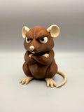 Grumpy Rat 3D printed sculpture, front view
