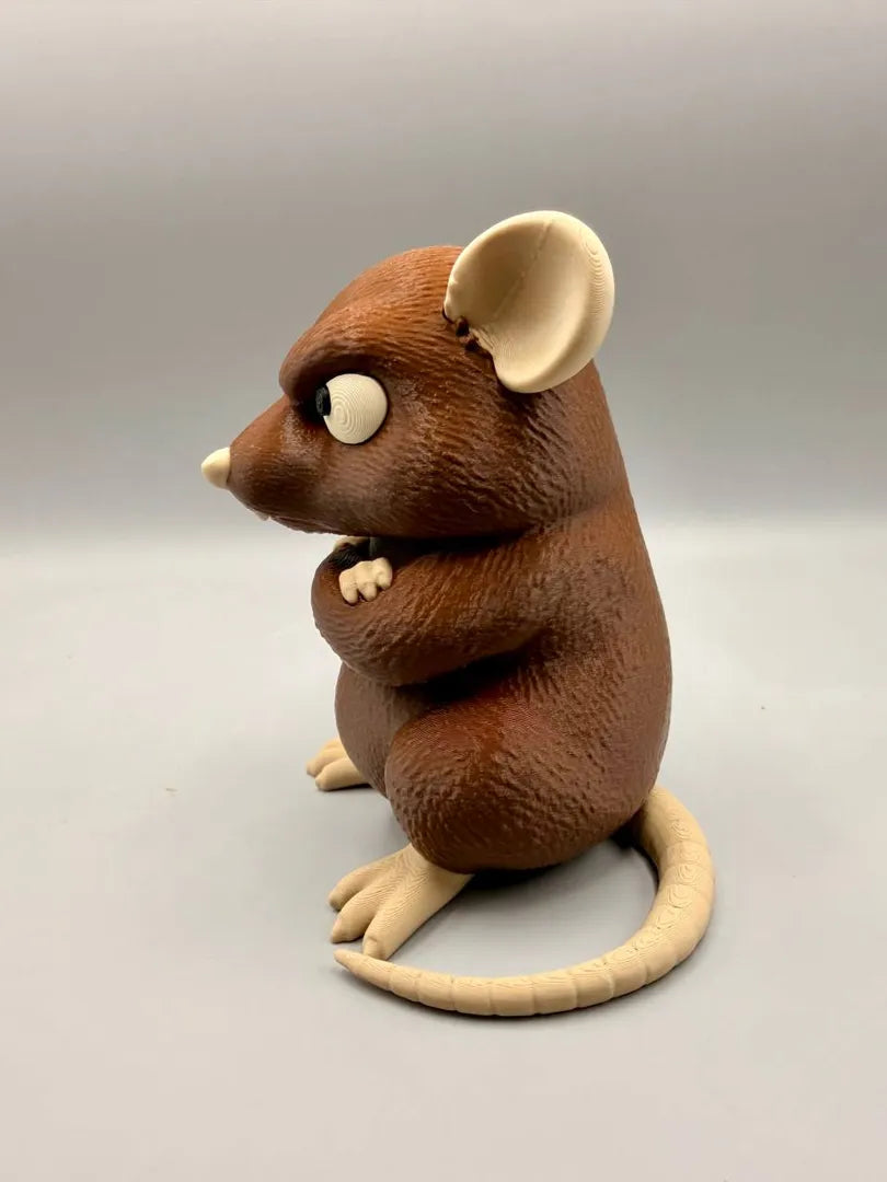 Grumpy Rat sculpture, front three-quarter view
