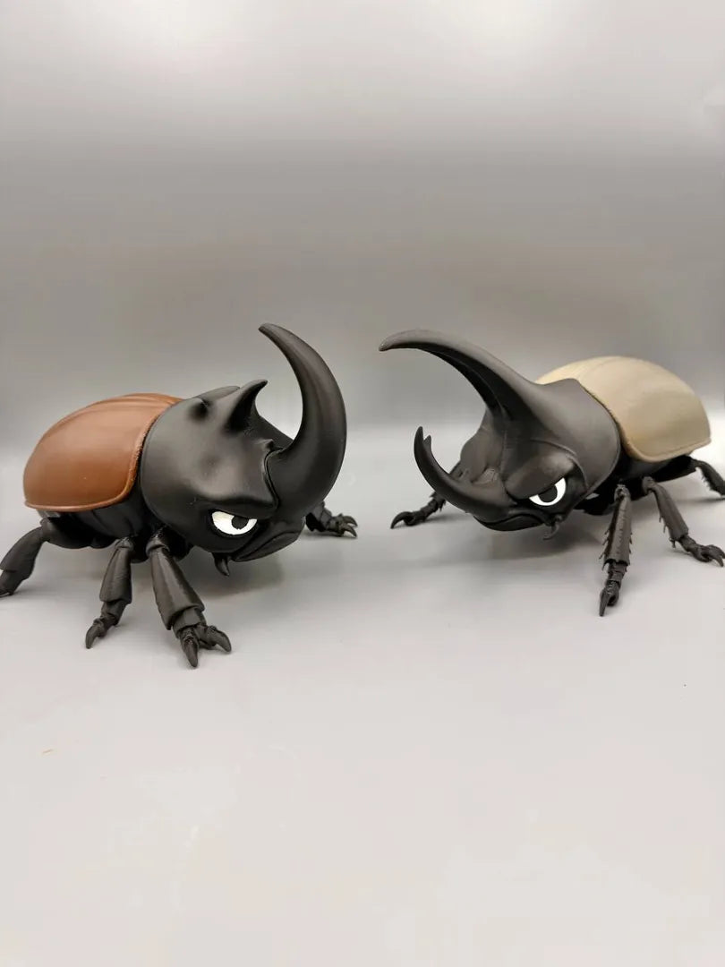 Two Grumpy Rhino Beetle prints side by side