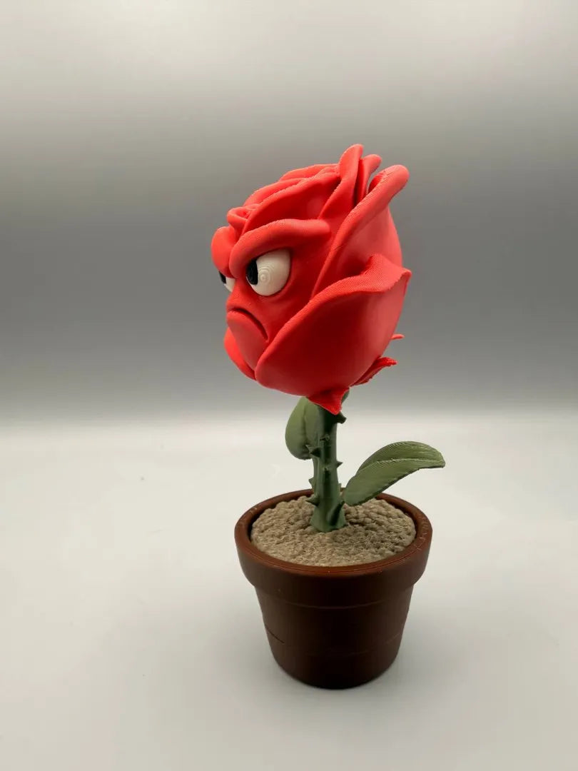 Grumpy Rose sculpture, three-quarter view