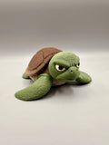 Grumpy Sea Turtle 3D printed sculpture, front view