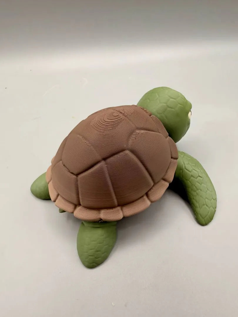 Grumpy Sea Turtle sculpture, three-quarter view