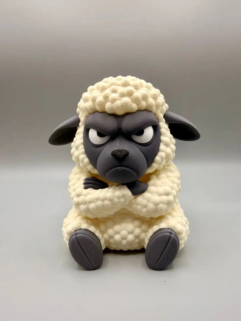 Grumpy Sheep sculpture, front view