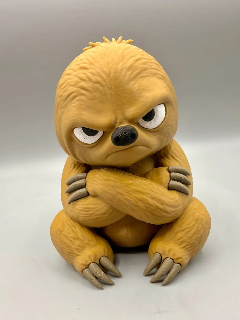 Grumpy Sloth sculpture, front view