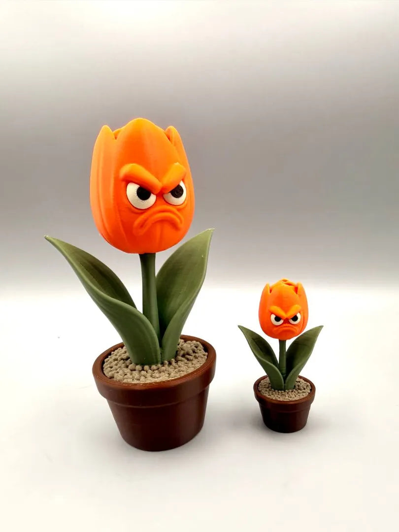 Grumpy Tulip shown alongside a companion print
