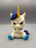 Grumpy Unicorn 3D printed sculpture, front view