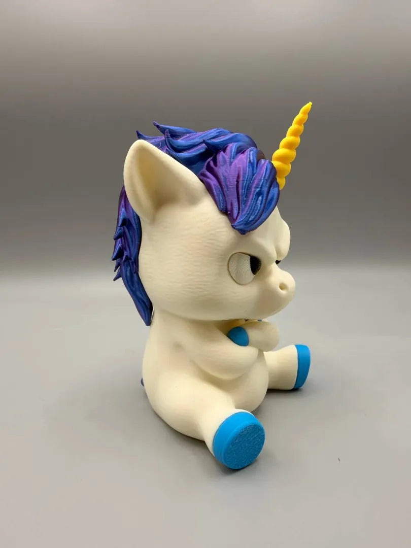 Grumpy Unicorn sculpture, front view