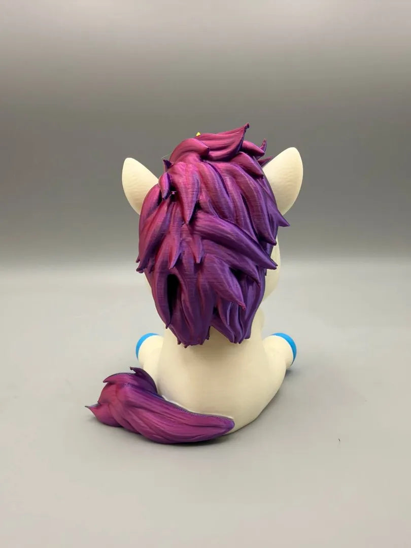 Grumpy Unicorn sculpture, back view