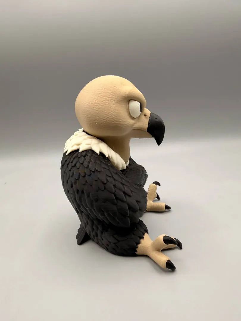 Grumpy Vulture sculpture, side view
