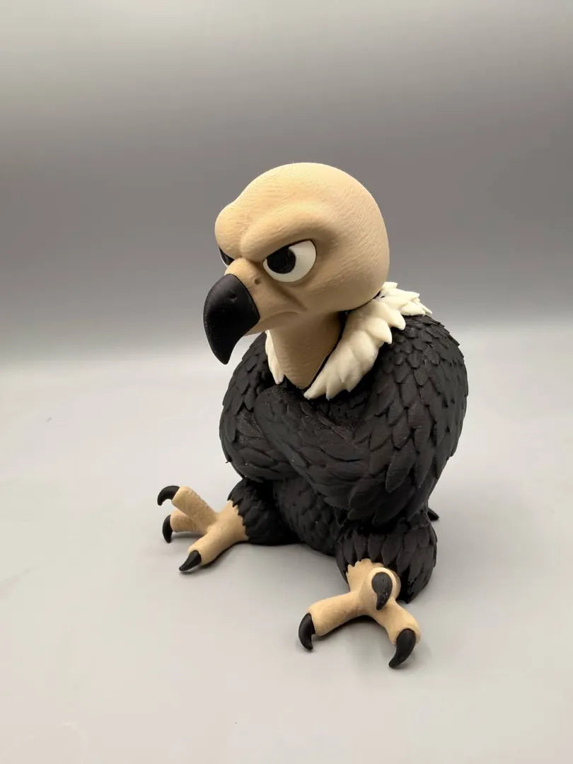 Grumpy Vulture sculpture, three-quarter view