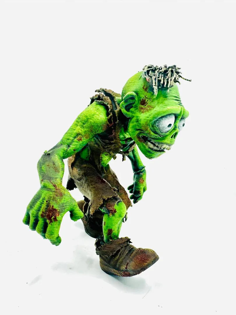 Grumpy Zombie 3D printed sculpture, front view