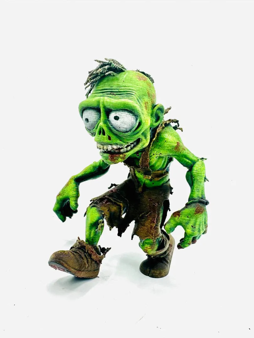 Grumpy Zombie sculpture, front view