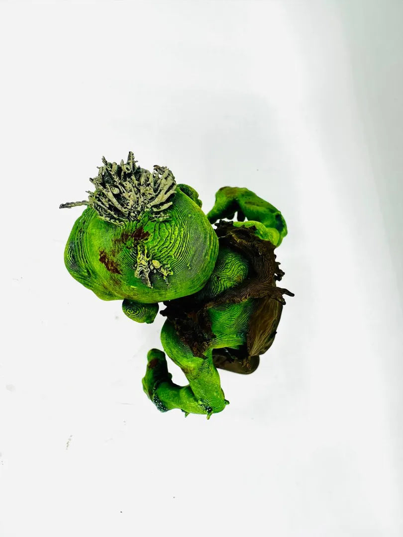 Grumpy Zombie sculpture, top-down view