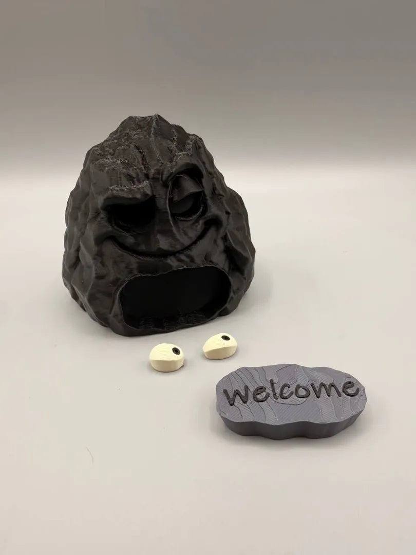 Happy Stone shown with its separately printed parts before assembly