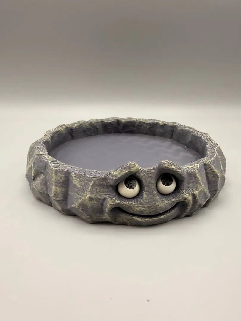 Happy Stone Bird Bowl, front view
