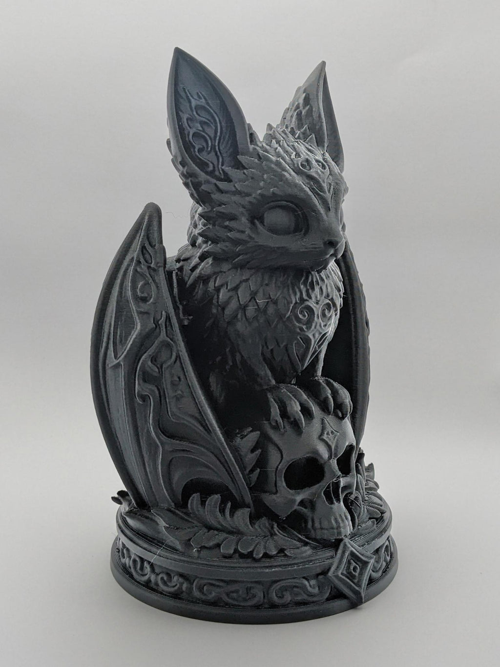 Necro Bat Skull Relic in Matte Black, right view