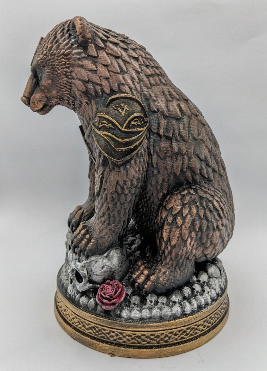 Necro Bear Skull Throne, hand-finished by Tonya Taylor, left view