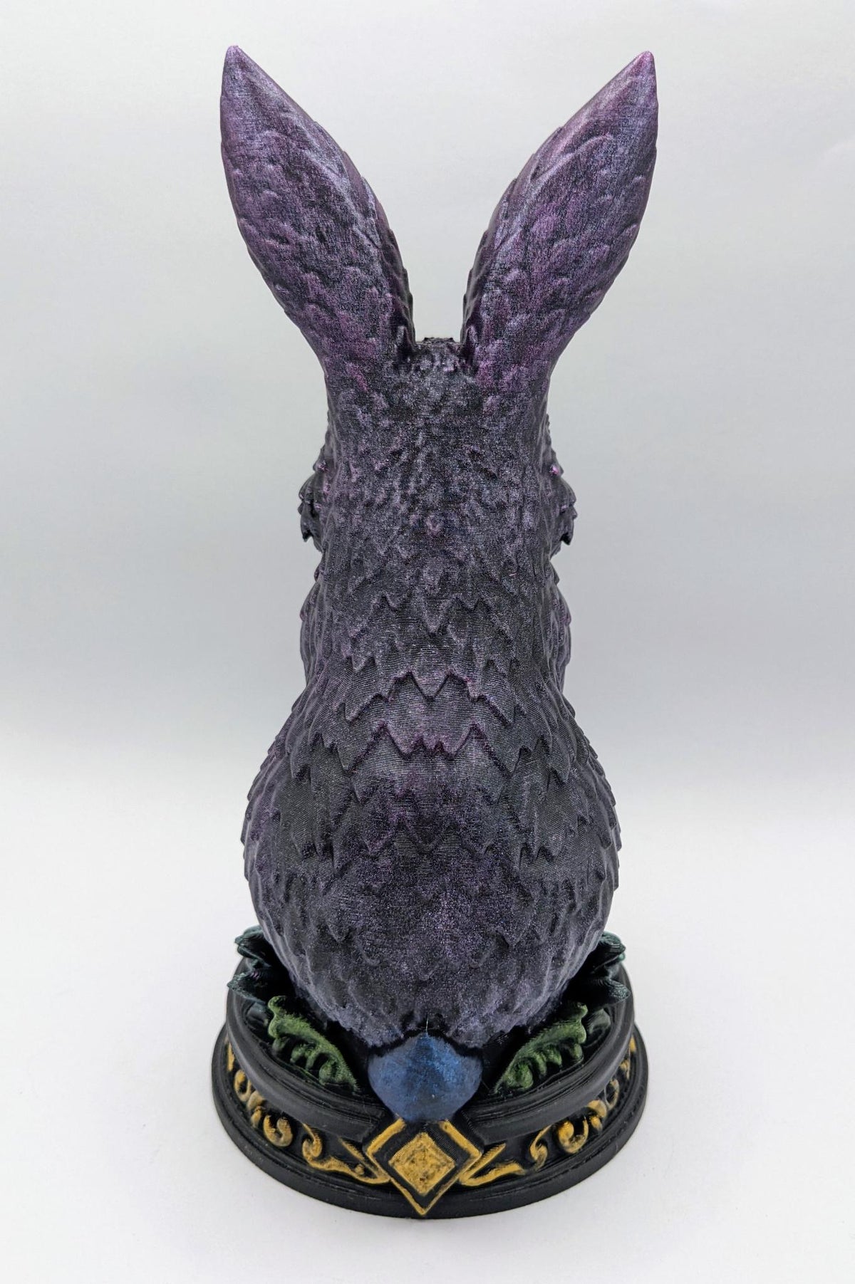 Necro Bunny Skull Relic, hand-finished by Tonya Taylor, back view