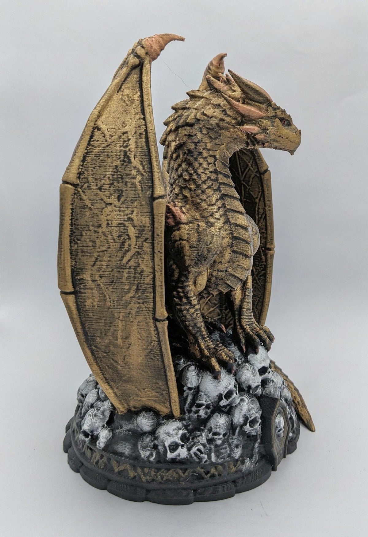 Necro Dragon Skull Throne, hand-finished by Tonya Taylor, right view