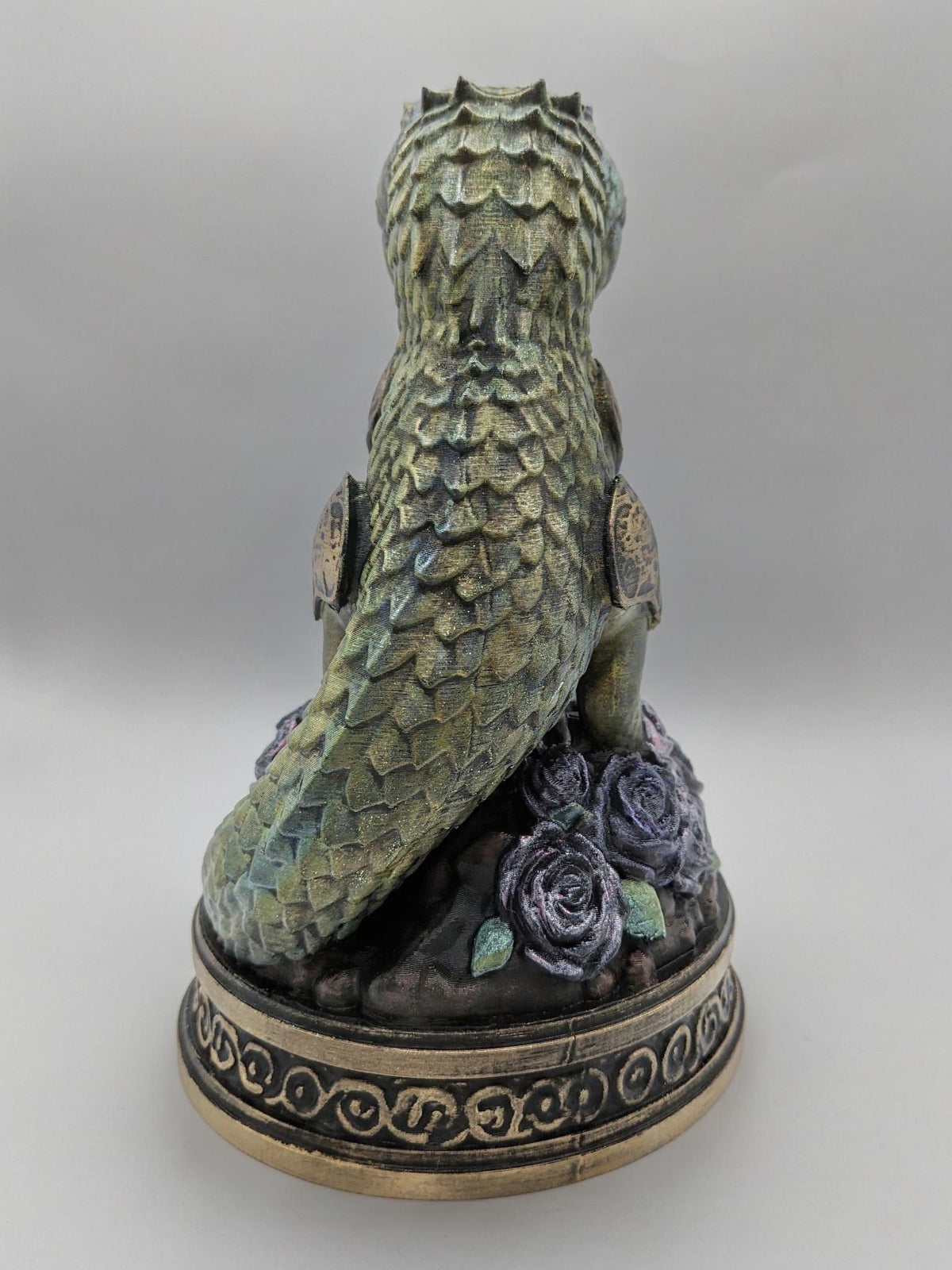 Necro Gecko Skull Bloom Relic, hand-finished by Tonya Taylor, back view