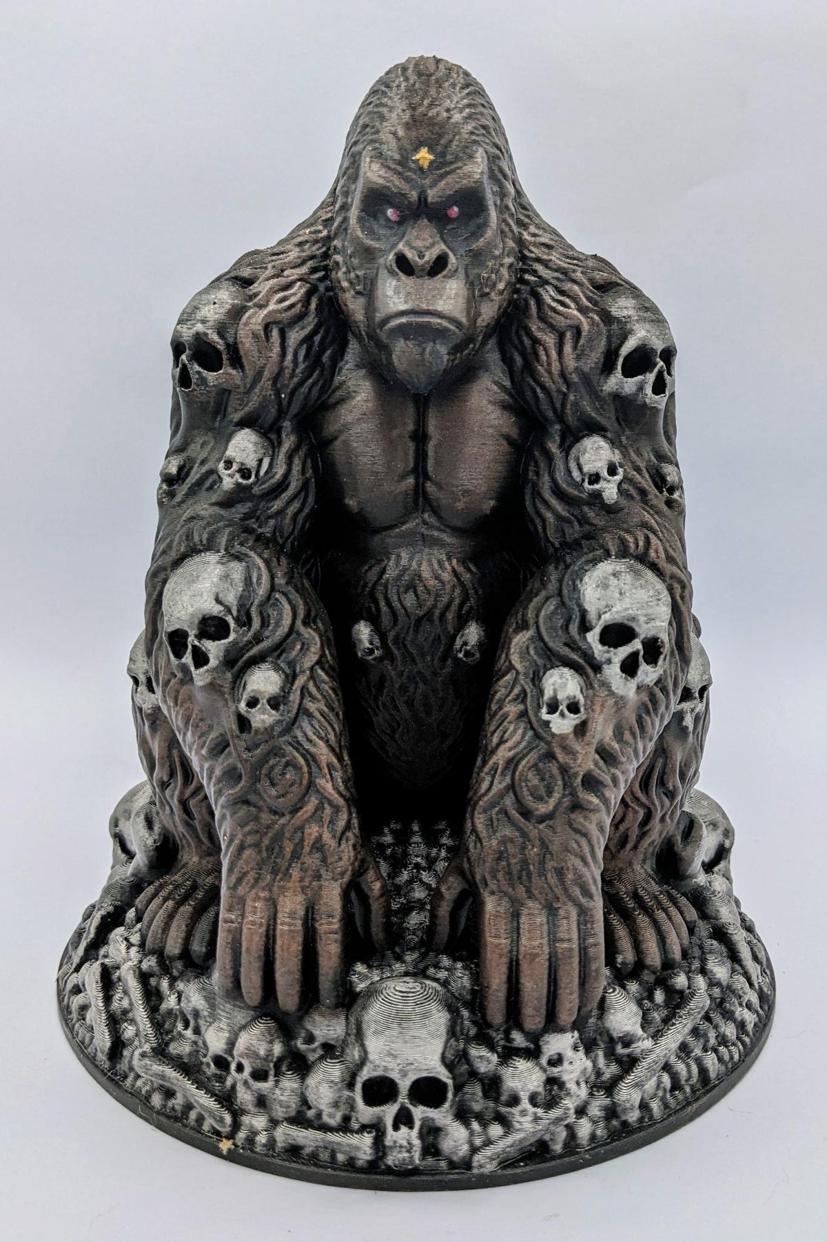Necro Gorilla Dark Throne, hand-finished by Tonya Taylor, front view