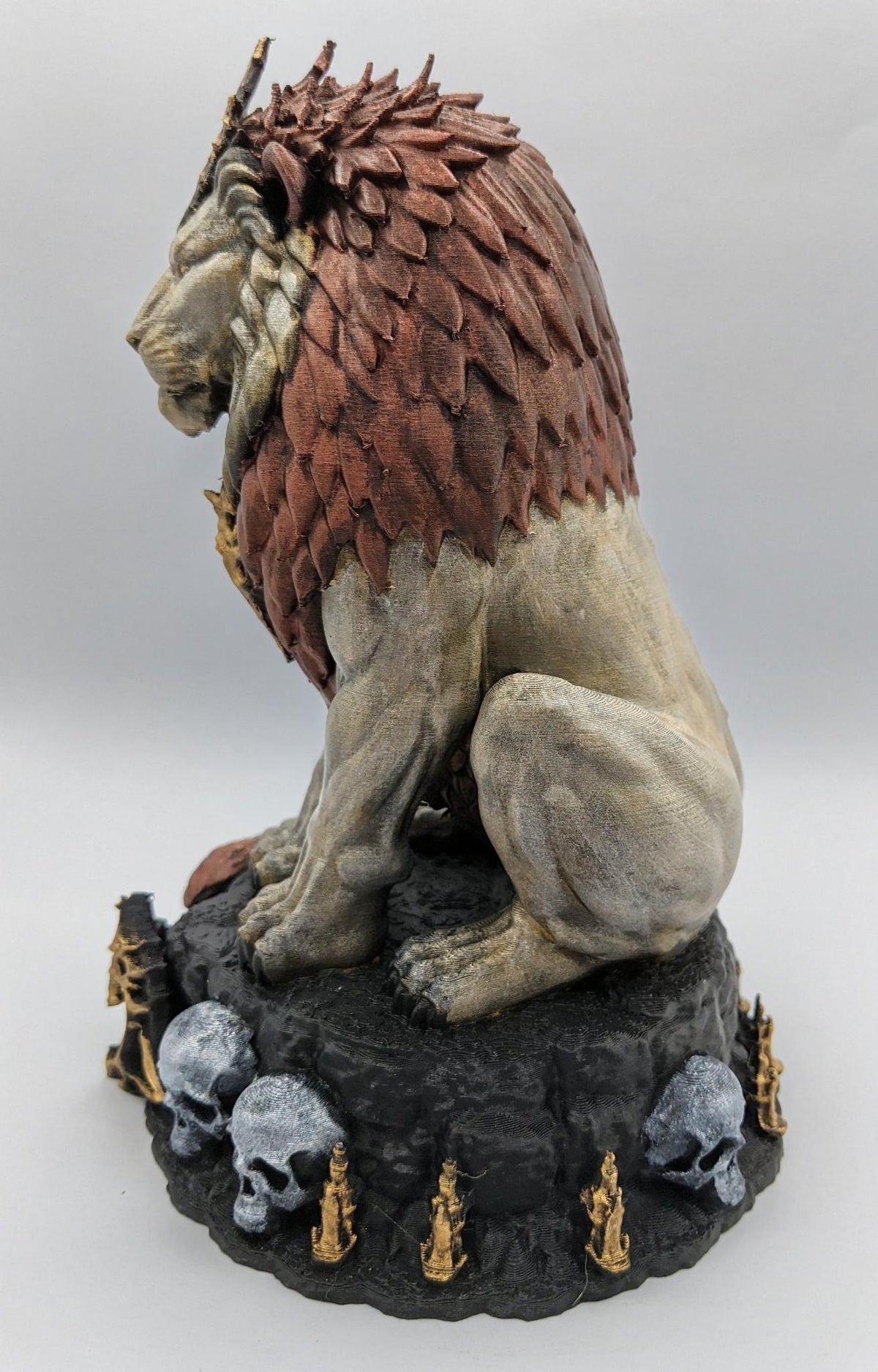 Necro Lion The King Has Arrived, hand-finished by Tonya Taylor, left view