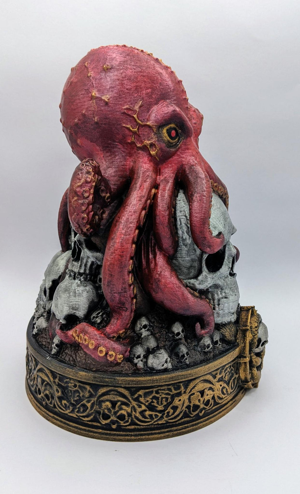 Necro Octopus Abyssal Skull Relic, hand-finished by Tonya Taylor, right view