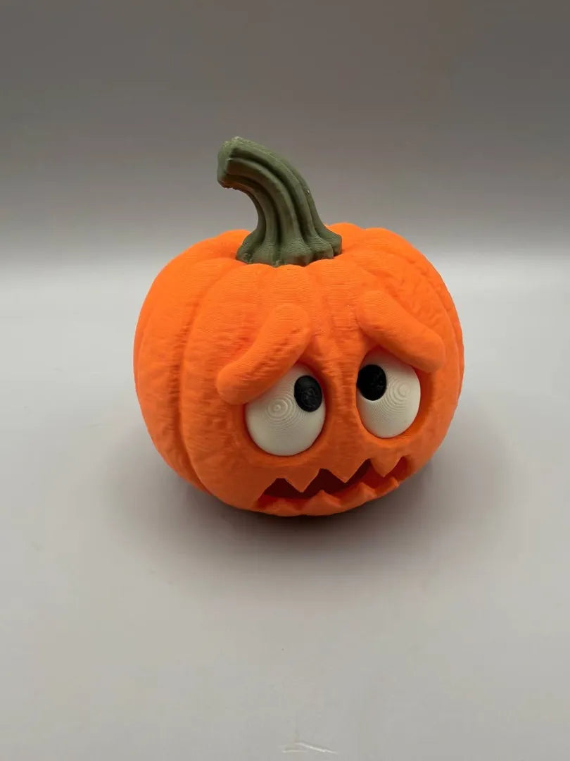 Scared Pumpkin 3D printed sculpture, front view