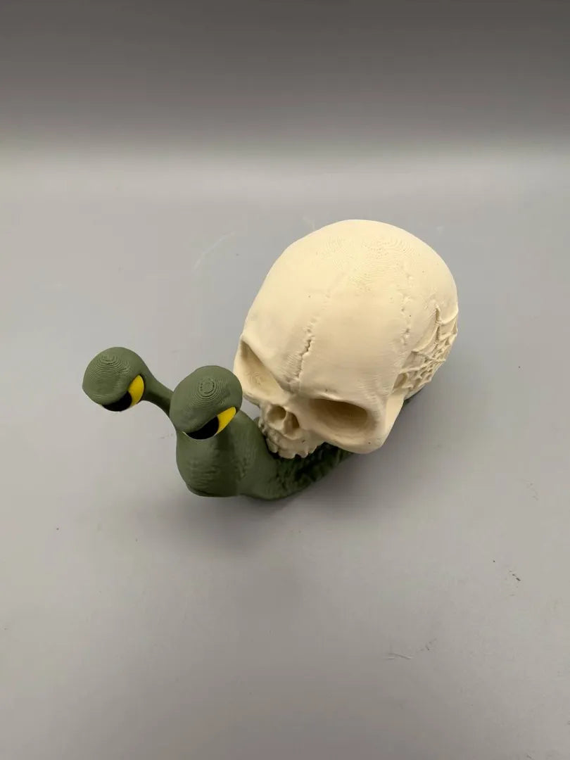 Skull Snail sculpture, front view