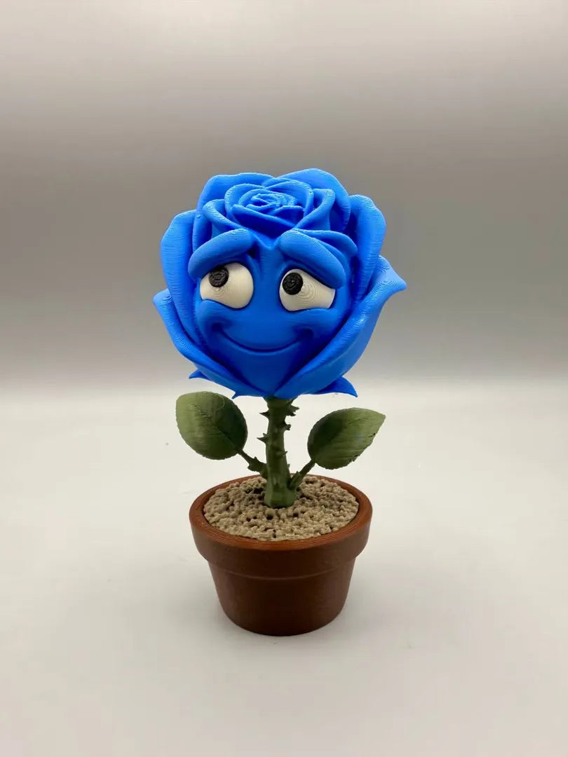 Smiling Rose 3D printed sculpture, front view