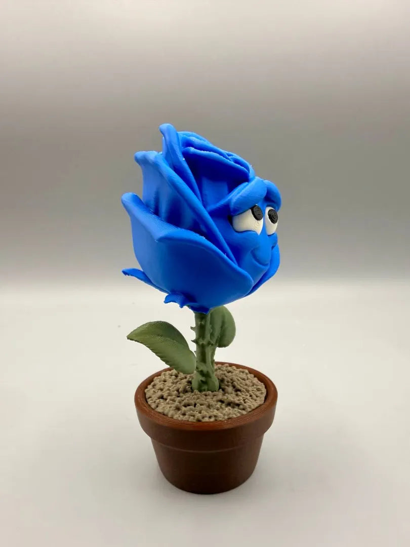 Smiling Rose sculpture, three-quarter view