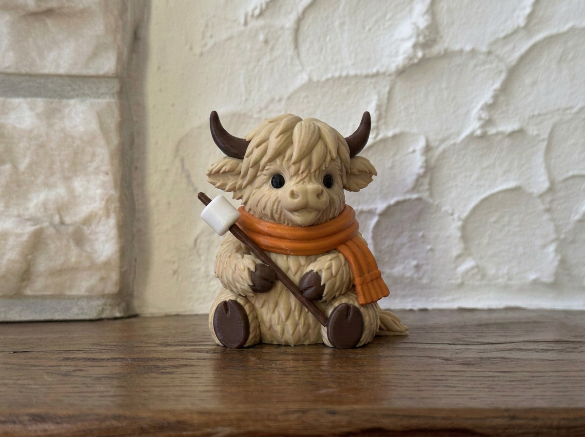 Fireside Friends Shaggy Highland Cow figurine