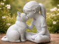 Gentle Bond Girl and Cat sculpture