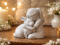 Gentle Bond Girl and Rabbit sculpture