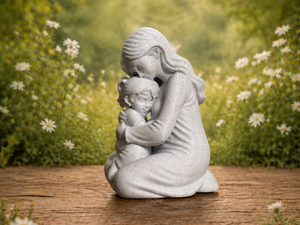 Gentle Bond Mother and Daughter sculpture