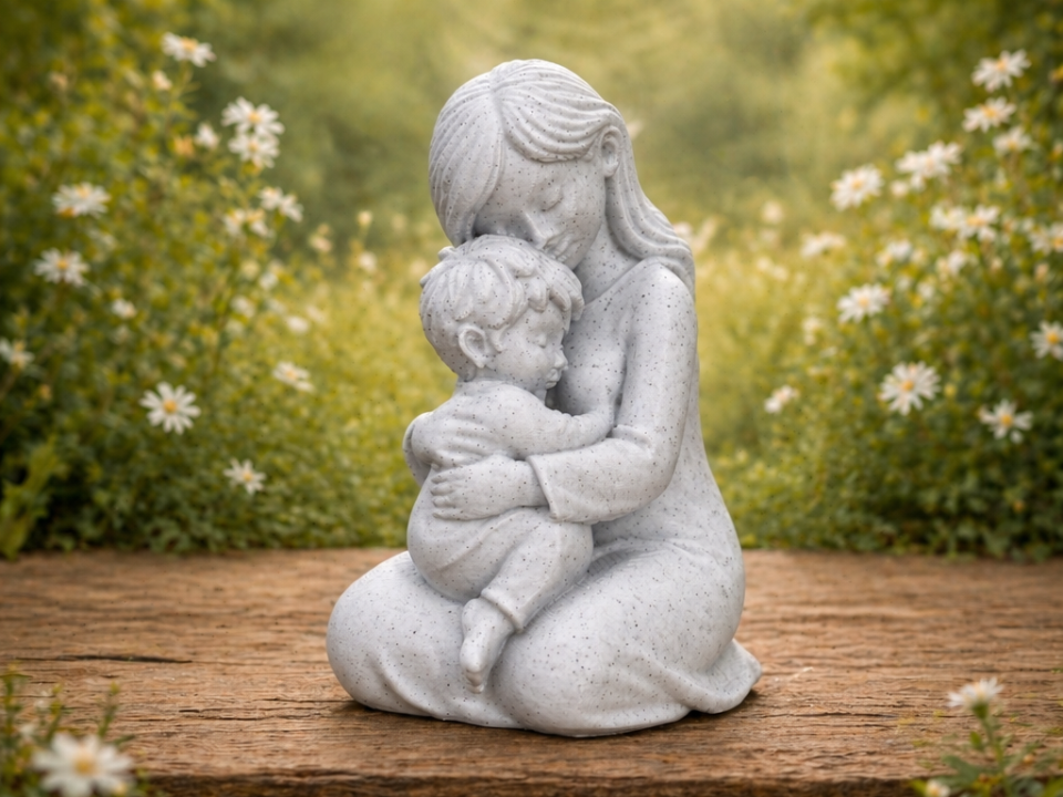 Gentle Bond Mother and Son sculpture
