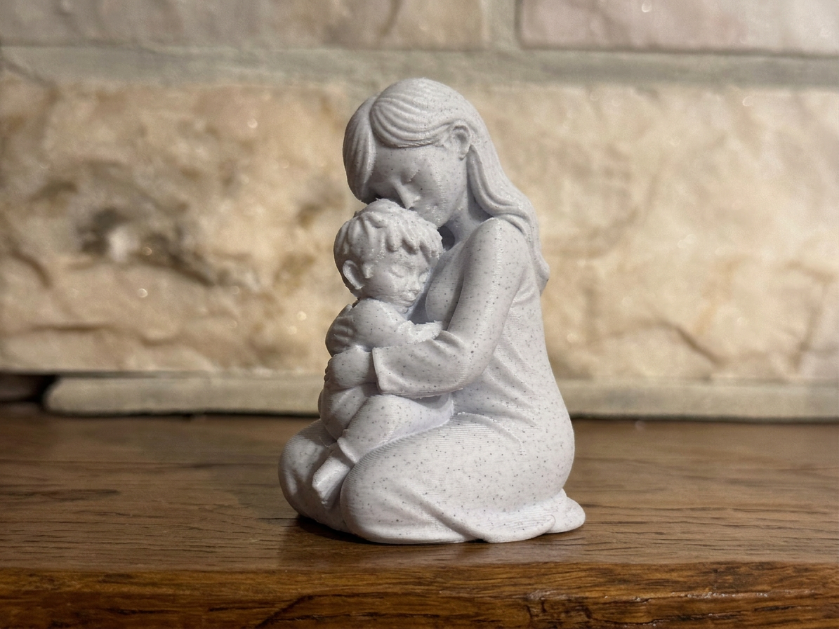 Gentle Bond Mother and Son sculpture