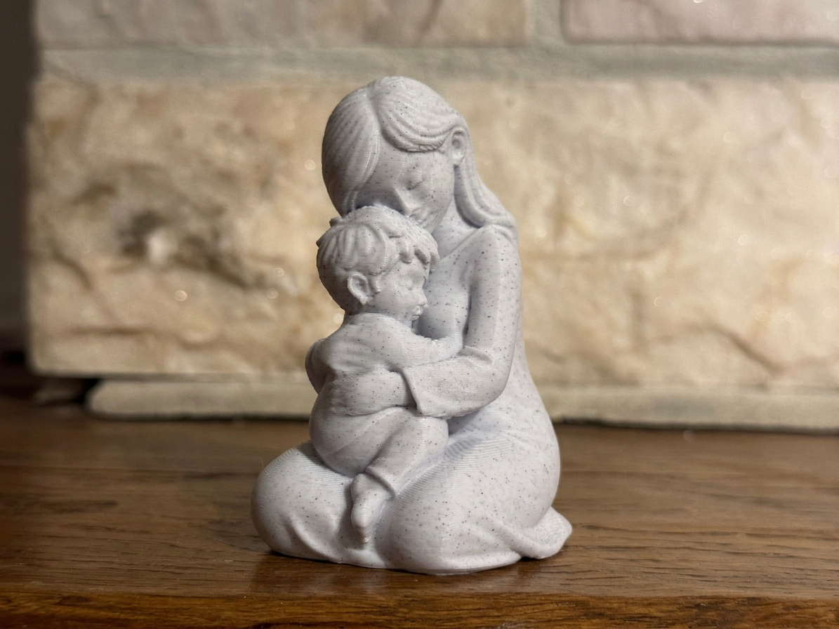 Gentle Bond Mother and Son sculpture