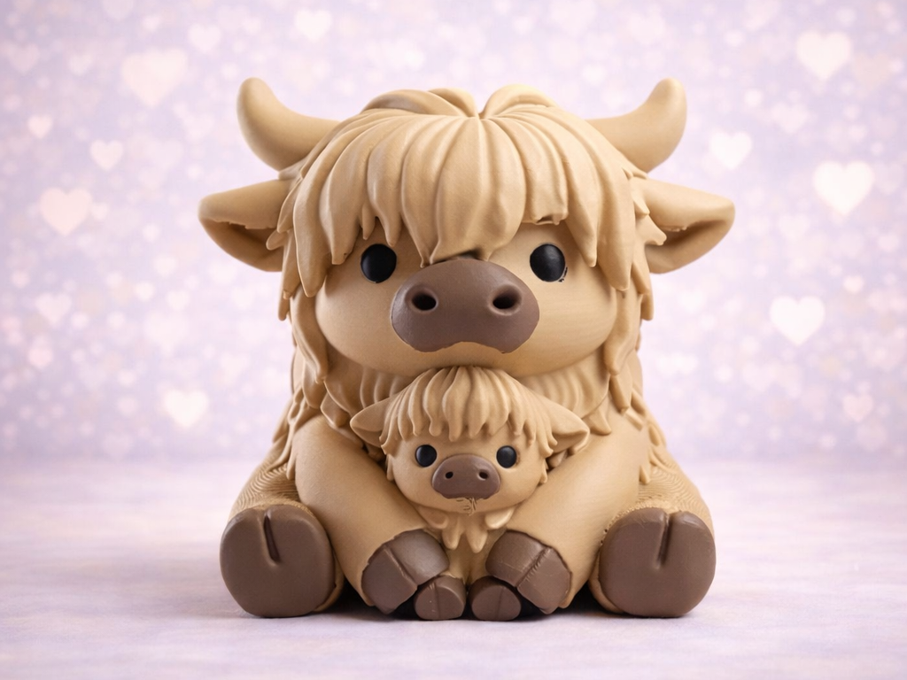 Toby and Benji highland cow figurine