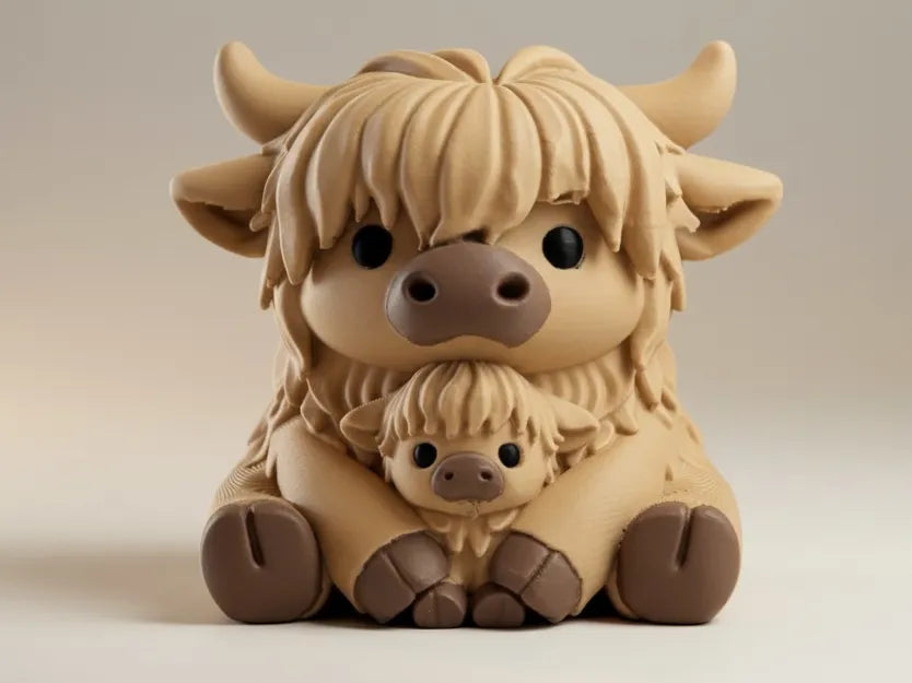 Toby and Benji highland cow figurine